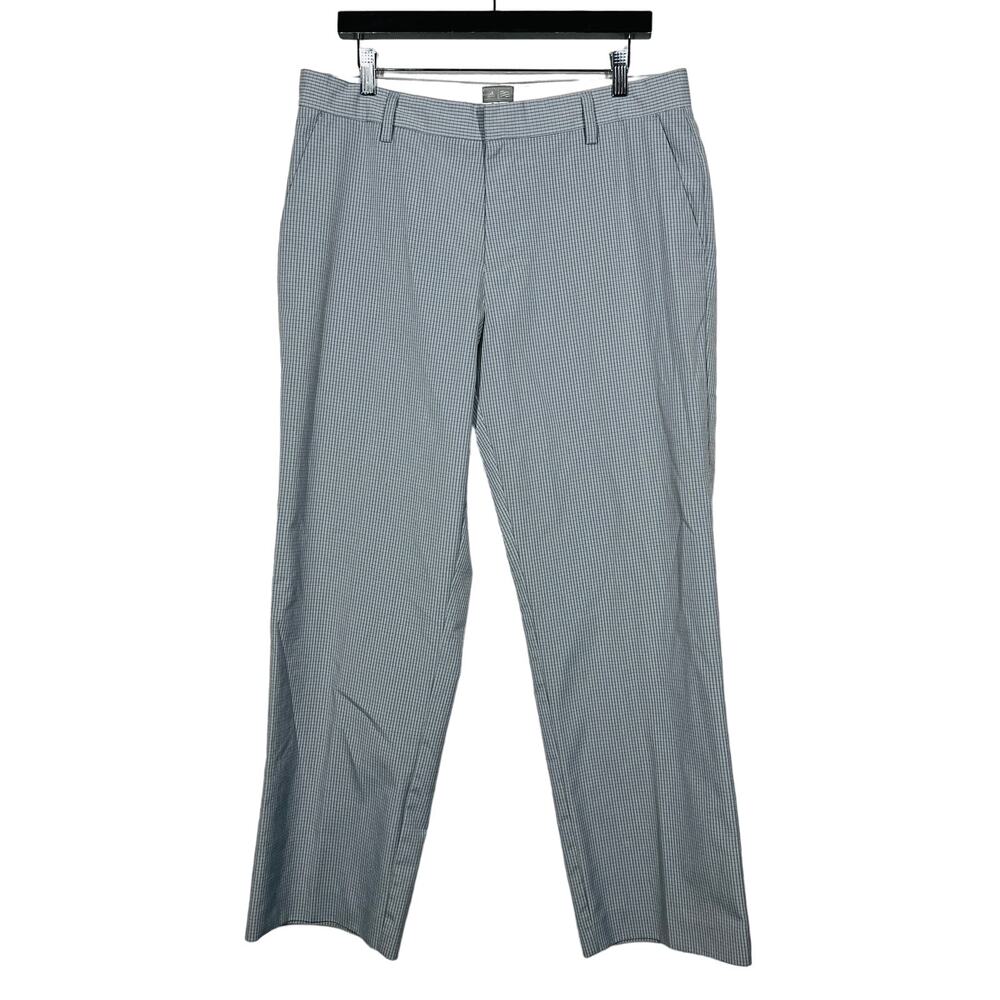 Adidas Adipure Golf Pants Trouser Sport Casual Plaid Grey - 34x30